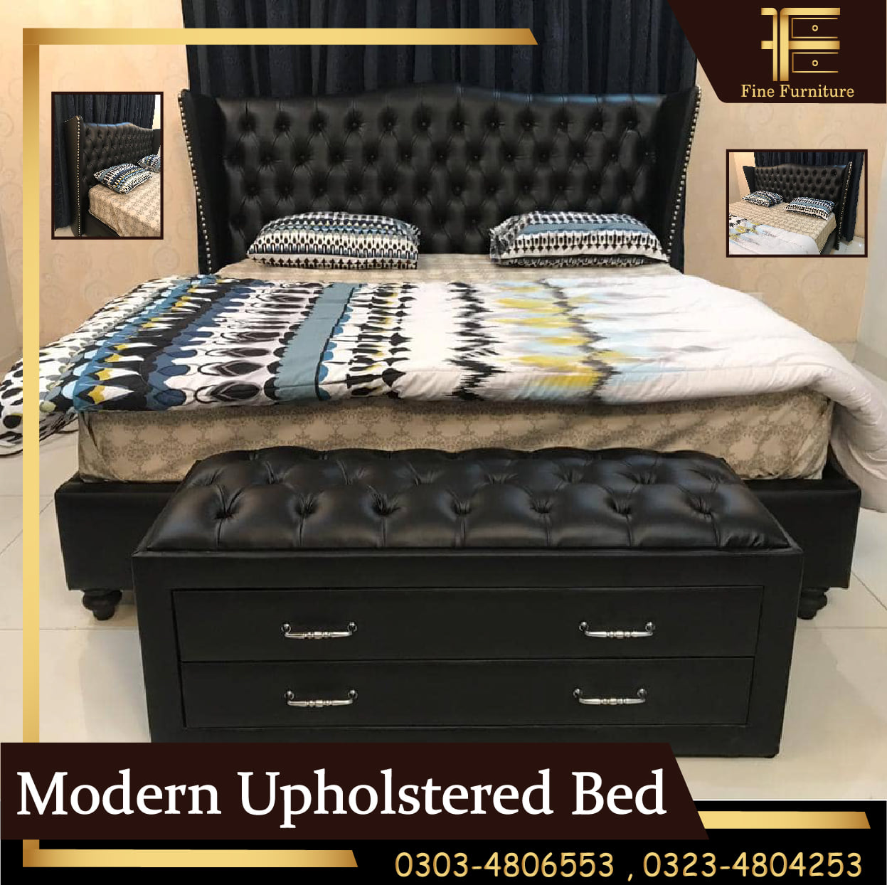 Modern Upholstered Bed.
