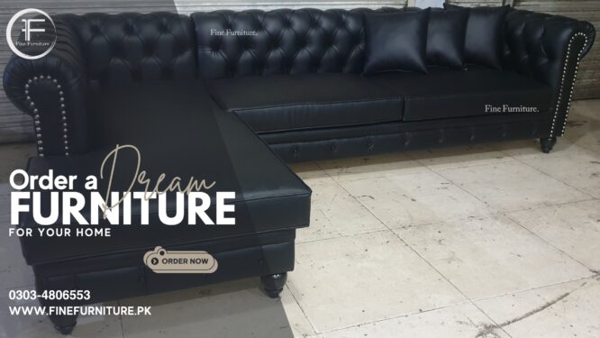 Leather L Shape Sofa.