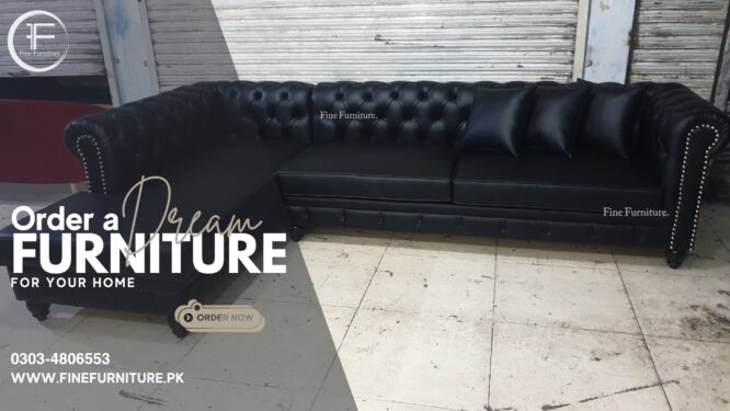 Leather L Shape Sofa.