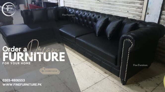 Leather L Shape Sofa.