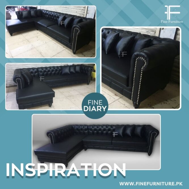 Leather L Shape Sofa.